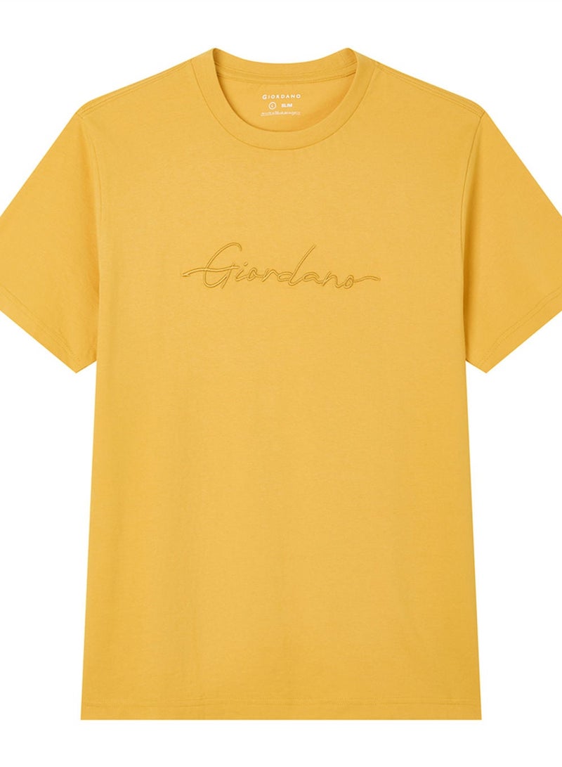 GIORDANO Men’s Slim Fit Cotton Signature Print Tee - Image 3